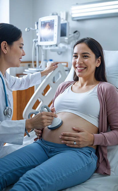 Happy family with a new born baby